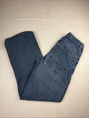 Old Navy Boys Loose Straight-Leg Jeans Blue Denim Adjustable Waist Size 16